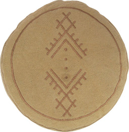 J-Line poef Cilinder Etnisch Patronen - katoen - beige