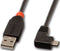 Lindy 1m - USB 2.0 A/Micro USB B - Male/Male 90° - Zwart