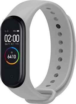 iMoshion Bandje Geschikt voor Xiaomi Mi Band 3 / 4 - iMoshion Siliconen band inkliksysteem ronde sluiting - Grijs