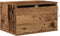 vidaXL - Nachtkastje - met - LED - Wandmontage - Oude - Hout - 50x36x30 - cm