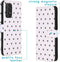 iMoshion Hoesje Geschikt voor Samsung Galaxy A52 (4G) / A52s / A52 (5G) Hoesje Met Pasjeshouder - iMoshion Design Softcase Bookcase - Wit / Zwart / Hearts Allover White