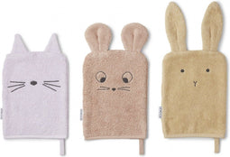 Liewood Sylvester washandjes 3 pack - Muis lavendel mix