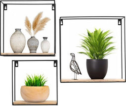 Happy Goods® Wandrek Industrieel - Set van 3 - Hoogwaardige wandplank - Zwart (set van 3)