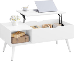 Woltu Lift-Up Salontafel - Uitschuifbaar & Verstelbaar - Wit (100 x 50 x 43-57 cm)