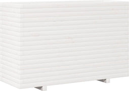 vidaXL - Plantenbak - 110x40x72,5 - cm - massief - grenenhout - wit