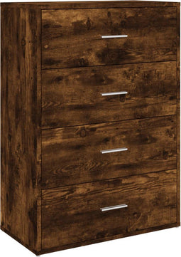 vidaXL - Dressoir - 60x31x84 - cm - bewerkt - hout - gerookt - eikenkleurig