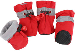 Hondenschoenen - Gripzolen - Elastische Sluiting - Spatbestendig - Rood - Maat S (4 st.)