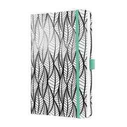 Sigel notitieboek Jolie - WHITENED LEAVES - A5 - hardcover - 174 pagina's - gelinieerd - 80 grams - SI-JN323