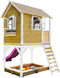 AXI Sarah Speelhuis in Bruin/Wit - Met Verdieping, Paarse Glijbaan en Zandbak - Speelhuisje voor de tuin / buiten - FSC hout - Speeltoestel voor kinderen