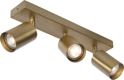 Atmooz - Plafondspots Darcy 3 - 3-Dubbele plafondlamp - Kleur : Goud Brons - GU10 - Slaapkamer / Woonkamer / Eetkamer - Industrieel - Hoogte 16cm - Metaal