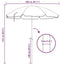 vidaXL - Strandparasol - met - Aluminium - Paal - Blauw - & - Wit - 240 - cm