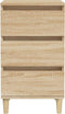 vidaXL - Nachtkastje - 40x35x70 - cm - bewerkt - hout - sonoma - eikenkleurig