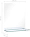 vidaXL - Wandspiegel - met - schap - 20x40 - cm - gehard - glas