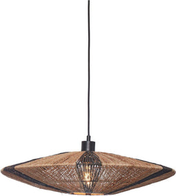 GOOD&MOJO Hanglamp Iguazu - Jute/Zwart - Ø55cm - - Hanglampen Eetkamer, Slaapkamer, Woonkamer