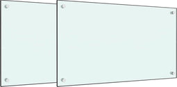 vidaXL - Spatschermen - keuken - 2 - st - 70x50 - cm - gehard - glas - wit