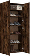 vidaXL - Schoenenkast - 80x35,5x180 - cm - bewerkt - hout - gerookt - eikenkleurig