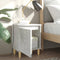 vidaXL - Nachtkastje - met - massief - houten - poten - 40x30x50 - cm - betongrijs