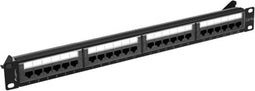 Lanberg PPUA-1024-B - Patchpanel - 24 poorten - Zwart