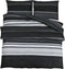 vidaXL - Dekbedovertrekset - 140x200 - cm - katoen - zwart - en - wit