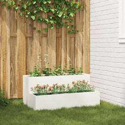 vidaXL - Tuinbak - 2-niveau - 100x60x45 - cm - Witte - Staal