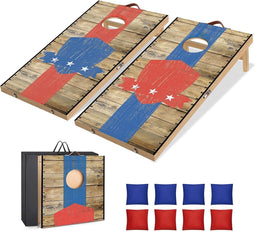 NZQXJXZ - Cornhole Speelset - Compleet Hout - Draagbaar Design