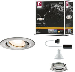 Paulmann Nova Plus - LED-inbouwlamp - zwenkbaar IP65 30° GU10 7W 460lm 2700K Staal geborsteld