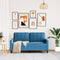 vidaXL - Tweezitsbank - 140 - cm - fluweel - blauw