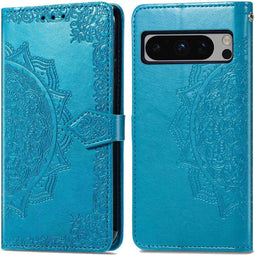 iMoshion Hoesje Geschikt voor Google Pixel 8 Pro Hoesje Met Pasjeshouder - iMoshion Mandala Bookcase - Turquoise