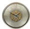 Design Wandklok Trademark - bewegende tandwielen - grijs goud - 80 cm