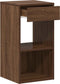 vidaXL - Nachtkastje - met - lade - 35x34x66,5 - cm - bruin - eikenkleurig