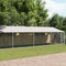 vidaXL - Hondenhok - met - dak - en - deur - 10x2x2 - m - gegalvaniseerd - staal - grijs