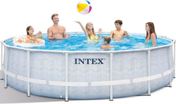 Ø 488 x 122 cm Intex Chevron Prism Frame PREMIUM zwembad set rond