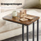 O'DADDY® Bijzettafel - Metaal met Hout - Bijzettafeltje - Banktafel - Laptoptafel - Tafeltje - Salontafels - Laptopafel Bruin - Kleine Koffietafel - Bedtafeltje Industrieel - Bijzet Tafel - Sidetable met Wielen - 50 x 35 x 55 cm - Bruin