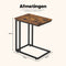O'DADDY® Bijzettafel - Metaal met Hout - Bijzettafeltje - Banktafel - Laptoptafel - Tafeltje - Salontafels - Laptopafel Bruin - Kleine Koffietafel - Bedtafeltje Industrieel - Bijzet Tafel - Sidetable met Wielen - 50 x 35 x 55 cm - Bruin