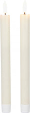 O'DADDY® Led Diner Kaarsen - Led Kaarsen met Afstandbediening Timer, Flikkerende Vlam en Dim functie - Op Batterijen - Bewegende Vlam - Elektrische Nep Kaarsen - Warm Wit Licht - Crème - Set van 2x 24.5 - 2.5d
