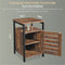 O'DADDY® Nachtkastjes industrieel - Bijzettafel - Nachtkastje met deur en planken - 40 x 40 x 60 cm - Kast Modern bruin