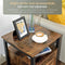 O'DADDY® Nachtkastjes industrieel - Bijzettafel - Nachtkastje met deur en planken - 40 x 40 x 60 cm - Kast Modern bruin
