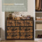 O'DADDY® Opbergkast - Dressoir - Ladekast - Industrieel - 7 Laden - Ladenkast - Kast - 28,5 x 98 x 85 cm - Vintage Bruin/Zwart