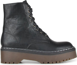 PS Poelman Dolis - Chunky Veterboots met Rits - Zwart - Maat 37