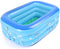 Happygetfit - Baby opblaasbaar zwembad, kleine Kiddie zwembad bad opvouwbare PVC rechthoekige familie douche zwembad draagbare reizen douche wastafel voor baby en kinderen grootte 120x70x35cm