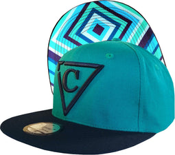 Capiche® Snapback Pet Heren – Diamant – Groenblauw & Zwart – Verstelbaar met Druksluiting – Sportcap – Baseball Cap – Mannen Cap