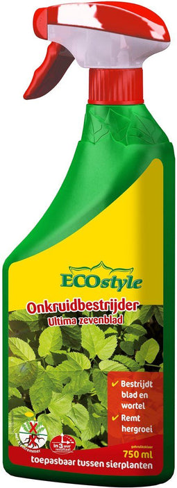ECOstyle Ultima Zevenblad Spray Onkruidverdelger - Voor Lastig te Bestrijden Onkruid - Bestrijdt Blad & Wortel - Voorkomt Hergroei - Werkt Binnen 3 uur - 750 ML