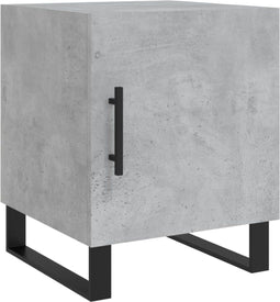 vidaXL - Nachtkastje - 40x40x50 - cm - bewerkt - hout - betongrijs