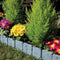 Tuinhek, kunststof, grijs, tuinrand in steenlook, gazonrand maairand, palissade, tuin, bloembed, pla