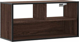 vidaXL - Tv-meubel - 80x31x39,5 - cm - bewerkt - hout - metaal - bruin - eikenkleurig