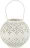 J-Line lantaarn Bol Geperforeerd - ijzer - wit
