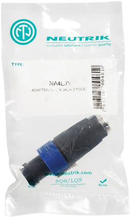 Neutrik NA4LJX - Speakon naar 6.35mm - Male/male - Blauw Zwart