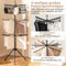 Coast Opvouwbaar Droogrek 3-Laags - Wasrek met 24 Clips en 32 Stangen 76 x 76 x 178 cm - Zwart