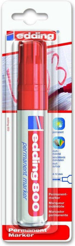 Viltstift edding 800 schuin 4-12mm rood | Blister a 1 stuk
