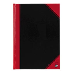 Notitieboek zwart/rood A4 lijn 70gr 96vel | 6 stuks